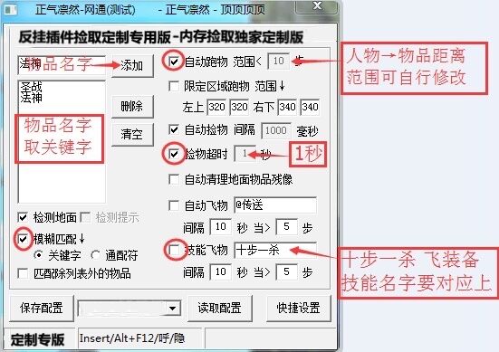 ESP传奇辅助单独捡取插件展示